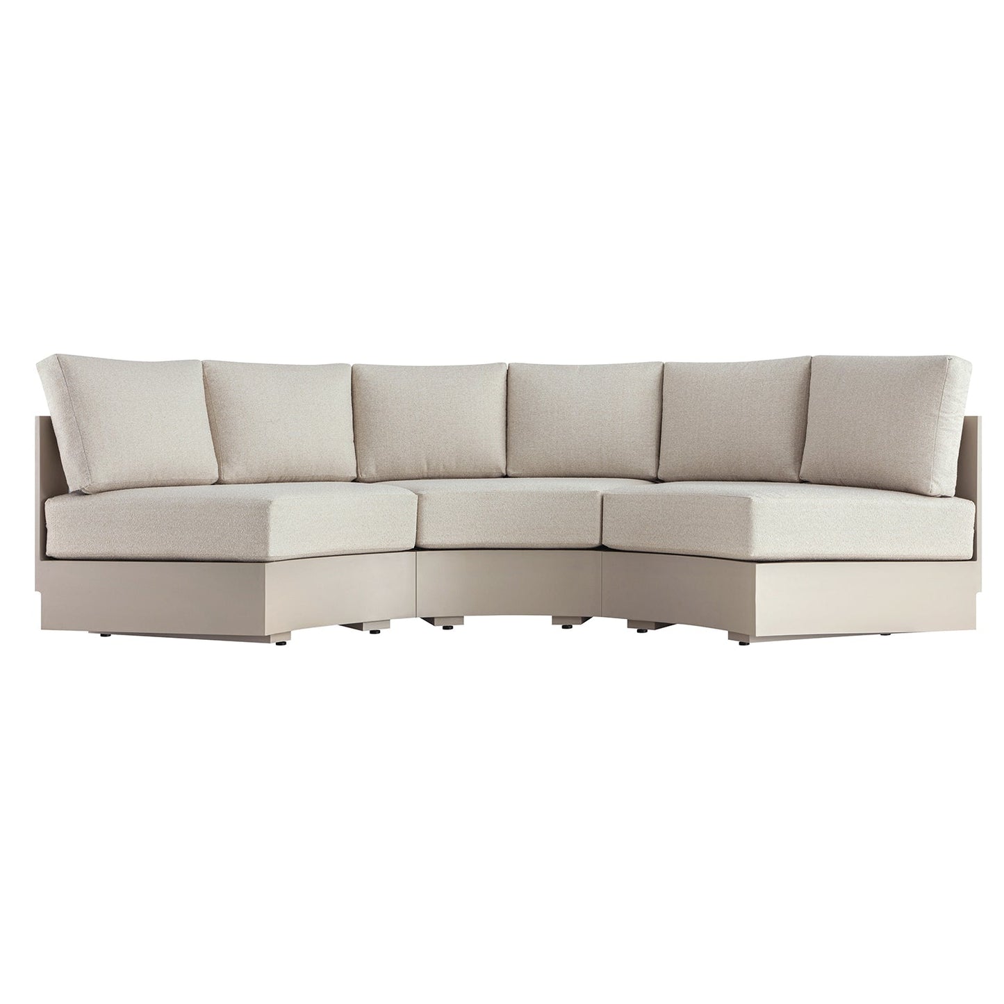 Jardin Aluminium Outdoor Modular Large 3-Piece Curved Sofa Set, Pumice
