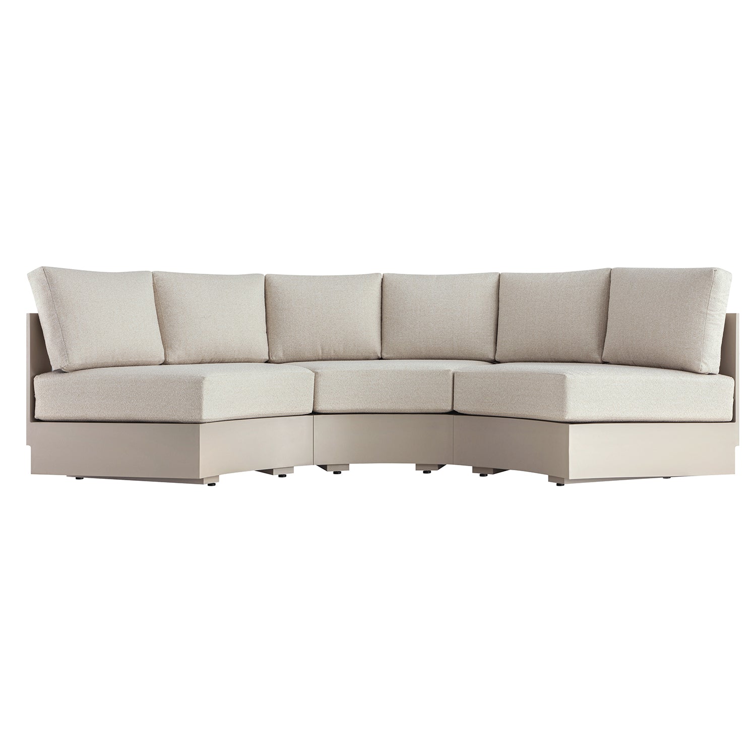 Jardin Aluminium Outdoor Modular Large 3-Piece Curved Sofa Set, Pumice