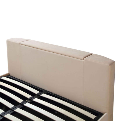 Wilton Champagne Velvet TV Bed with Ottoman Storage