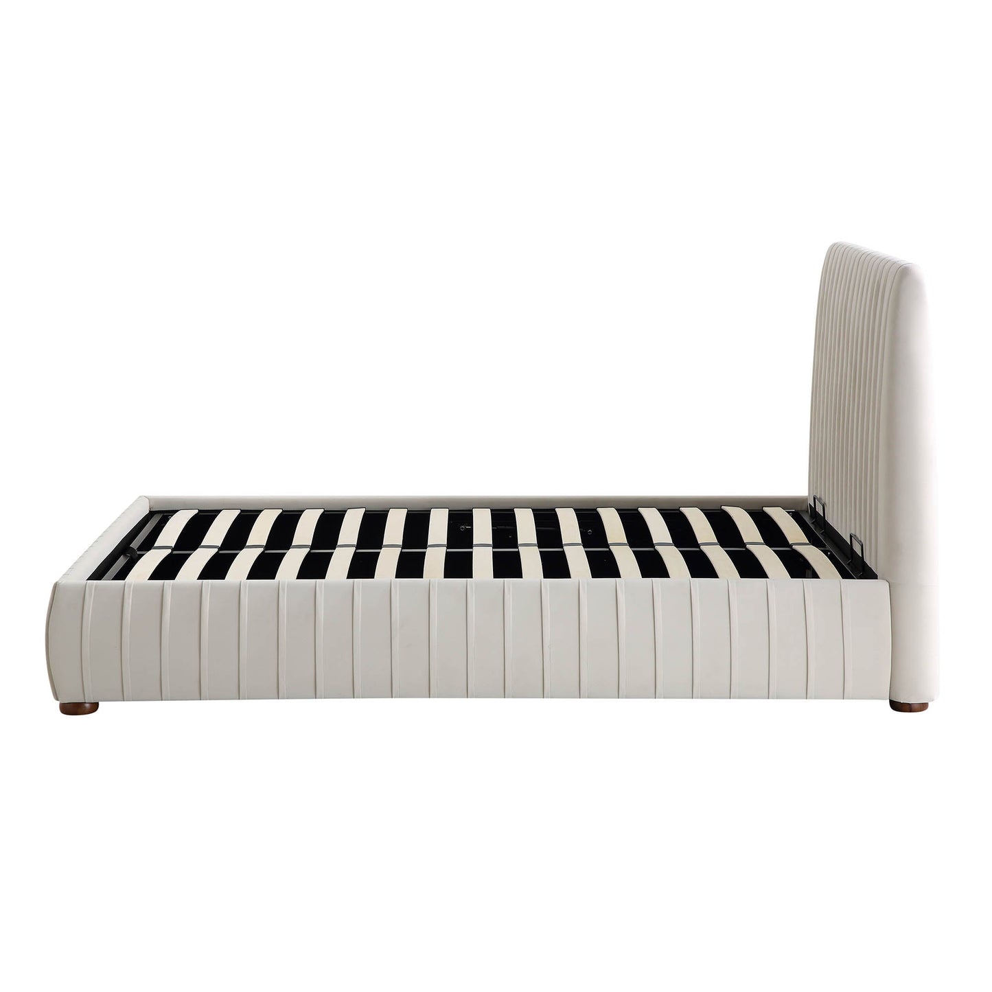 Helia Pleated Ottoman Bed with Storage, Champagne Velvet