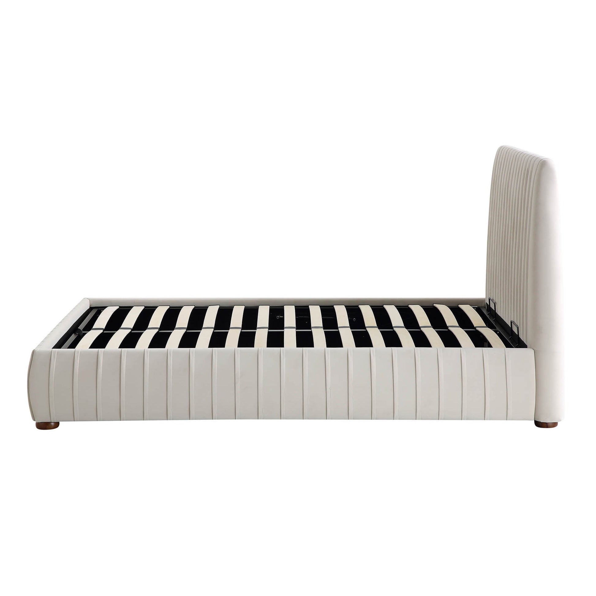 Helia Pleated Ottoman Bed with Storage, Champagne Velvet