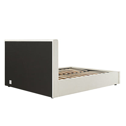 Forte Drawer Bed with Storage, Beige Linen Blend