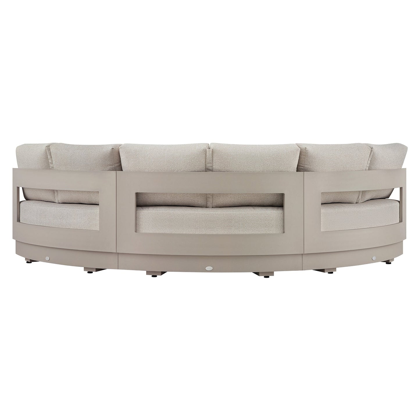 Jardin Aluminium Outdoor Modular Large 3-Piece Curved Sofa Set, Pumice
