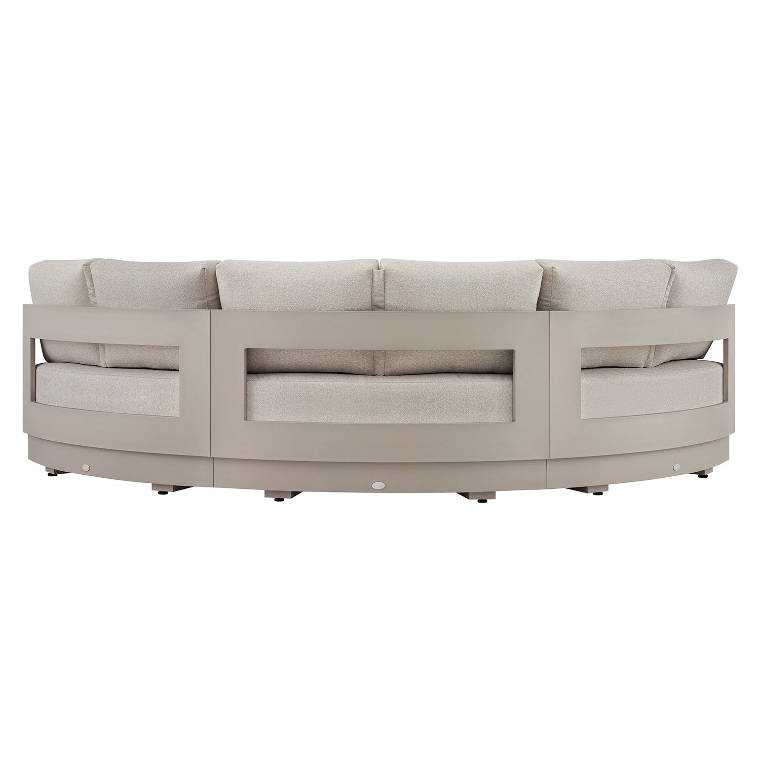 Jardin Aluminium Outdoor Modular Large 3-Piece Curved Sofa Set, Pumice