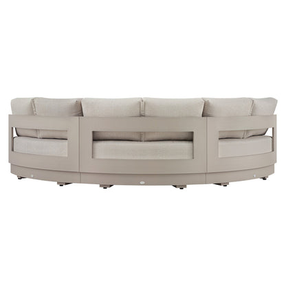 Jardin Aluminium Outdoor Modular Large 3-Piece Curved Sofa Set, Pumice
