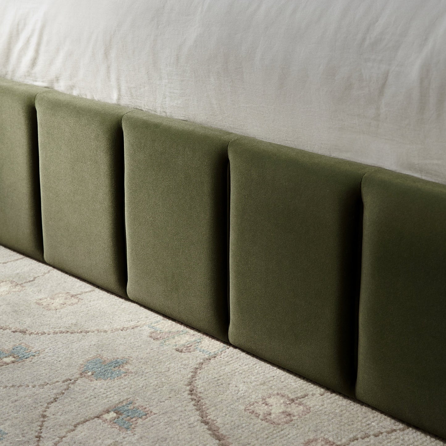 Hana Ottoman Bed with Storage, Moss Green Velvet