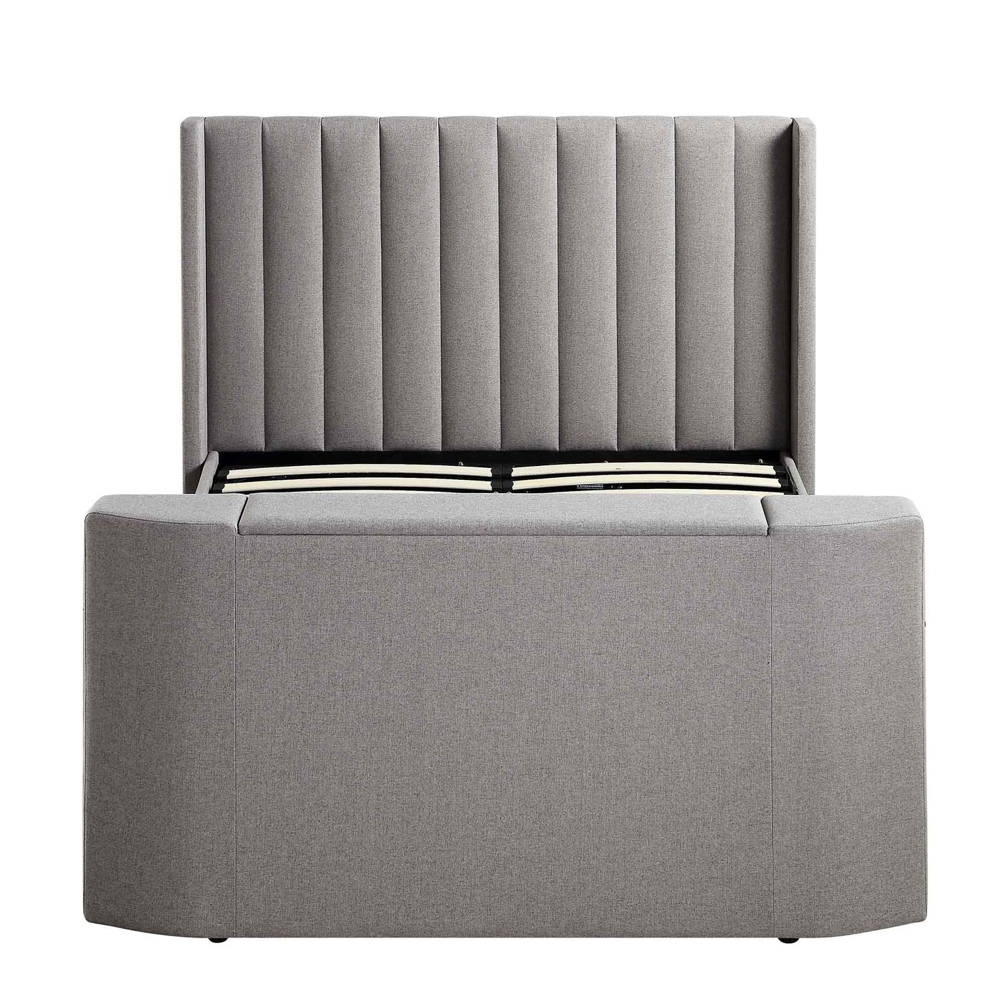 Wilton Grey Fabric TV Bed with Ottoman Storage