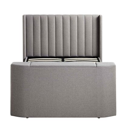 Wilton Grey Fabric TV Bed with Ottoman Storage