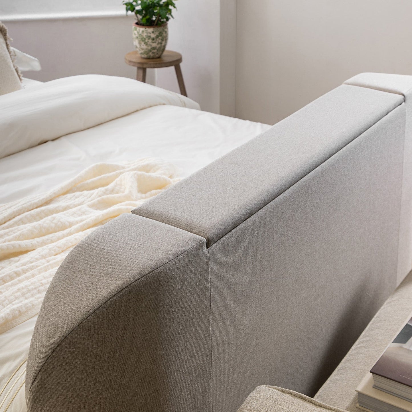 Hadley Stone Fabric TV Bed with Ottoman Storage
