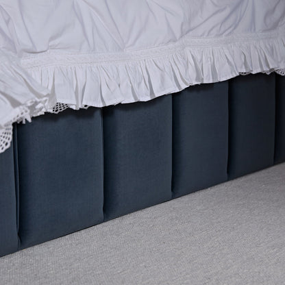 Hana Ottoman Bed with Storage, Aegean Blue Velvet