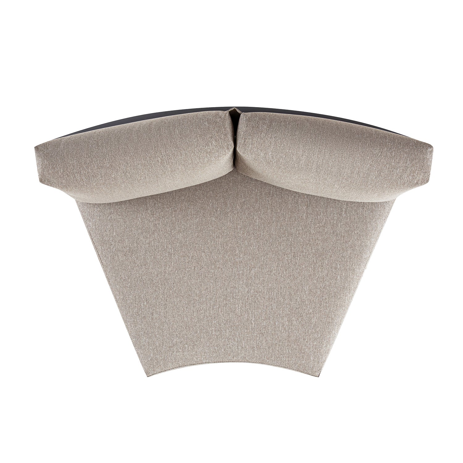 Jardin Aluminium Outdoor Modular 1-Piece Curved Sofa, Granite