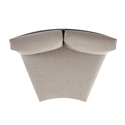 Jardin Aluminium Outdoor Modular 1-Piece Curved Sofa, Granite