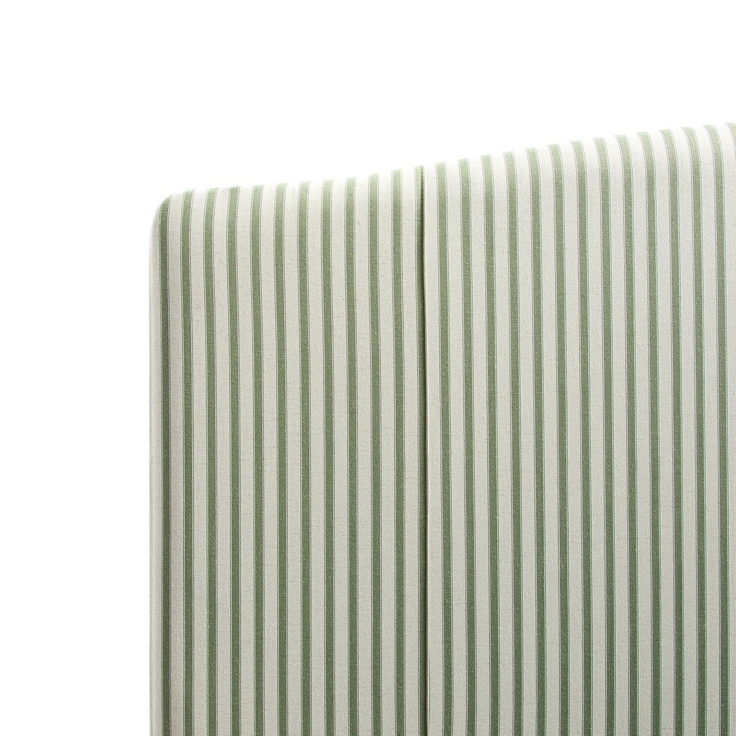 Chilworth Upholstered Ottoman Bed with Storage, Green Stripe Linen Blend