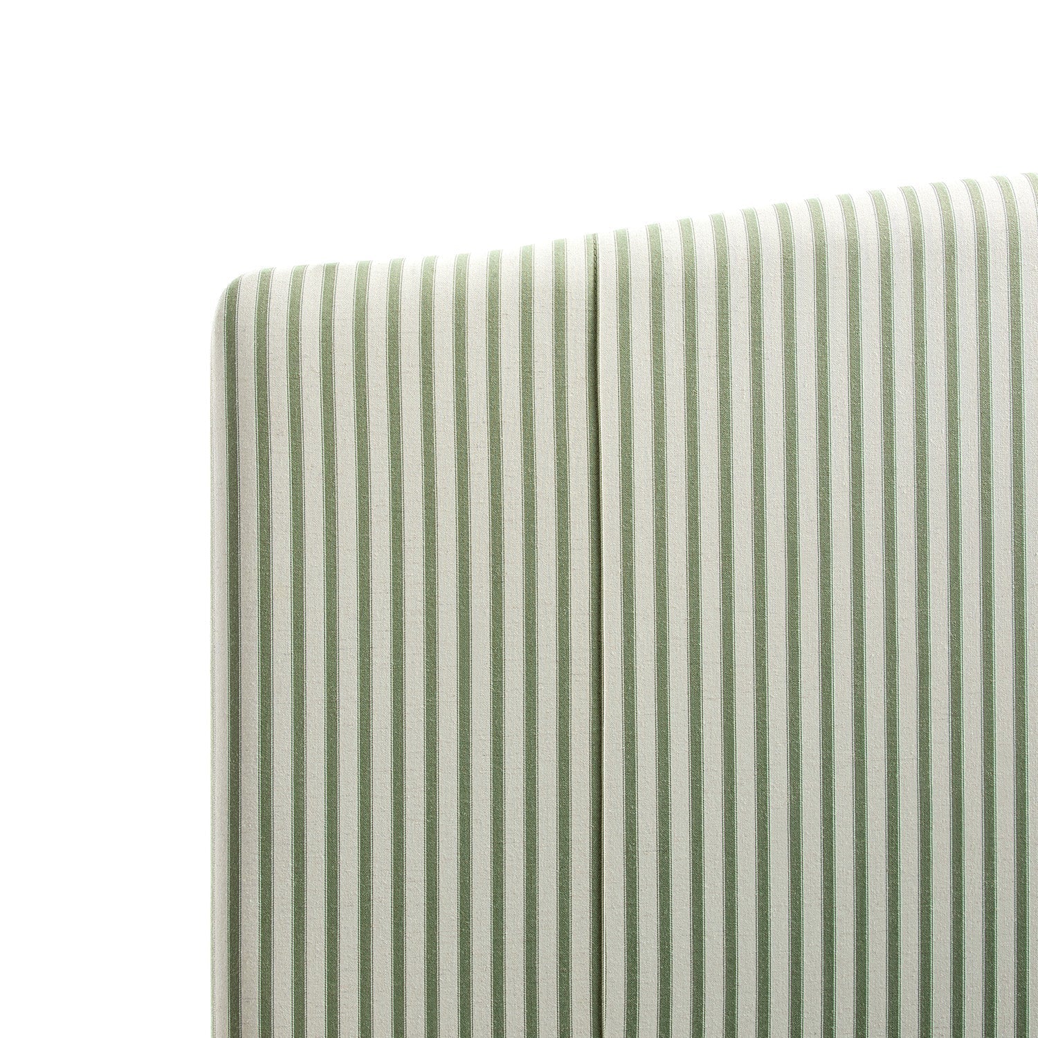Chilworth Upholstered Ottoman Bed with Storage, Green Stripe Linen Blend