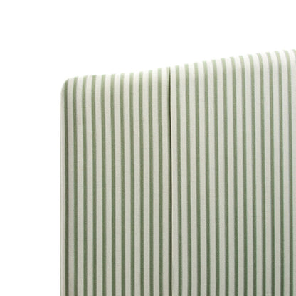 Chilworth Upholstered Ottoman Bed with Storage, Green Stripe Linen Blend