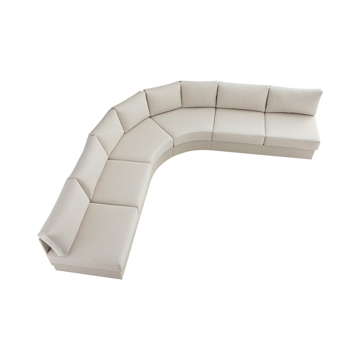 Jardin Aluminium Outdoor Modular 6-Piece Curved Corner Sofa Set, Pumice