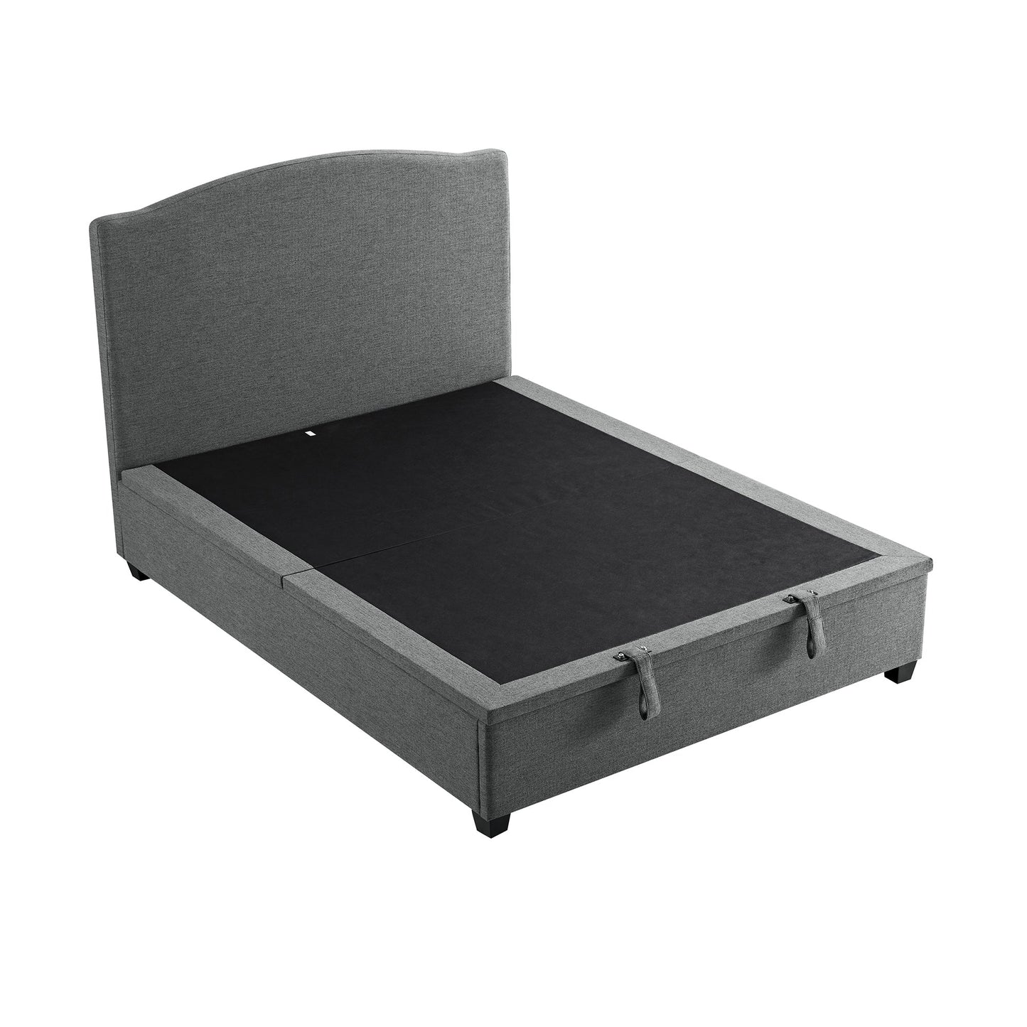 Chilworth Upholstered Ottoman Bed with Storage, Dark Grey Weave Fabric