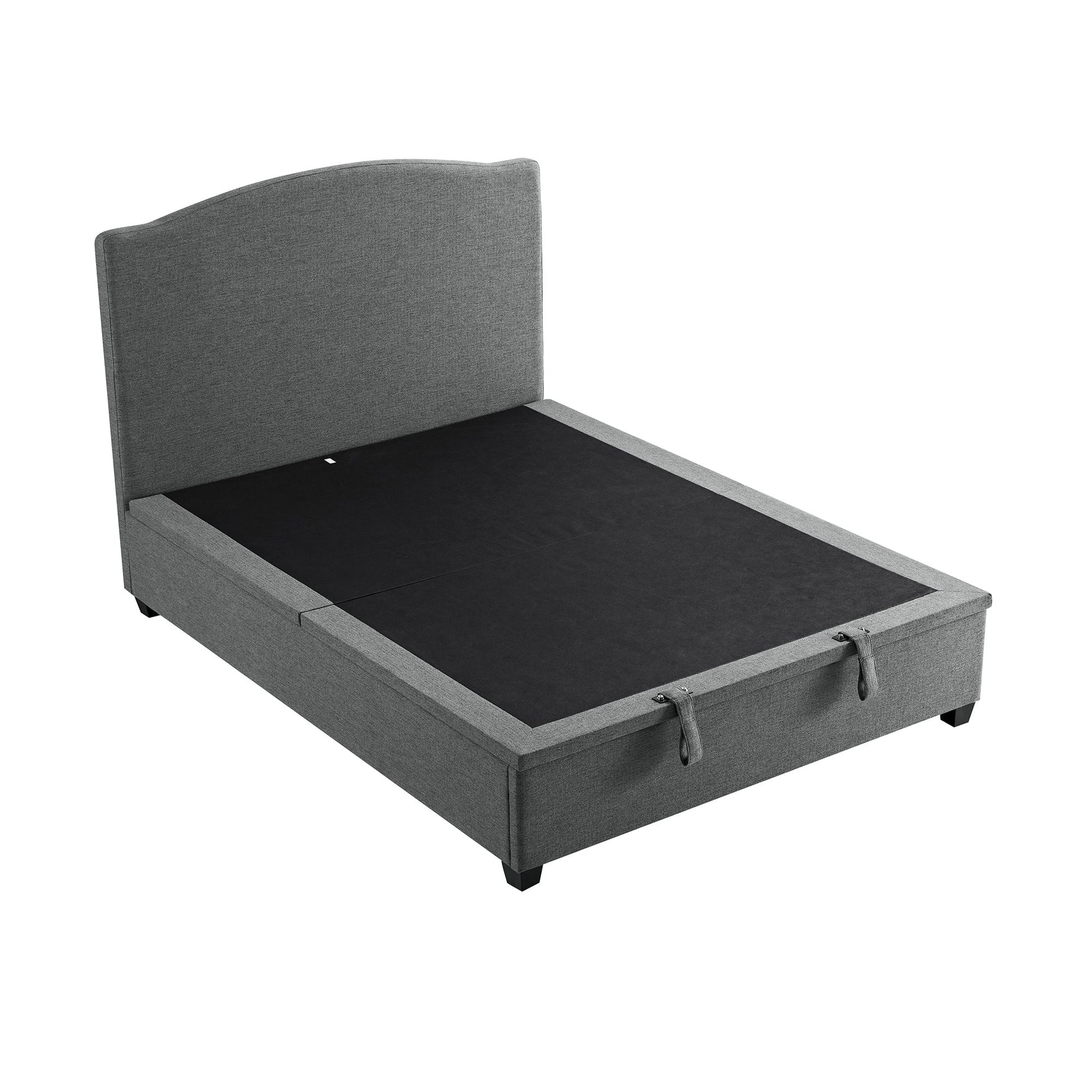 Chilworth Upholstered Ottoman Bed with Storage, Dark Grey Weave Fabric