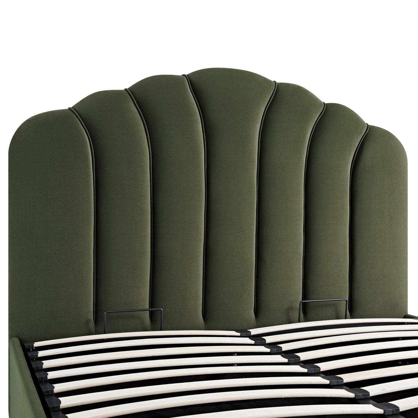 Hana Ottoman Bed with Storage, Moss Green Velvet