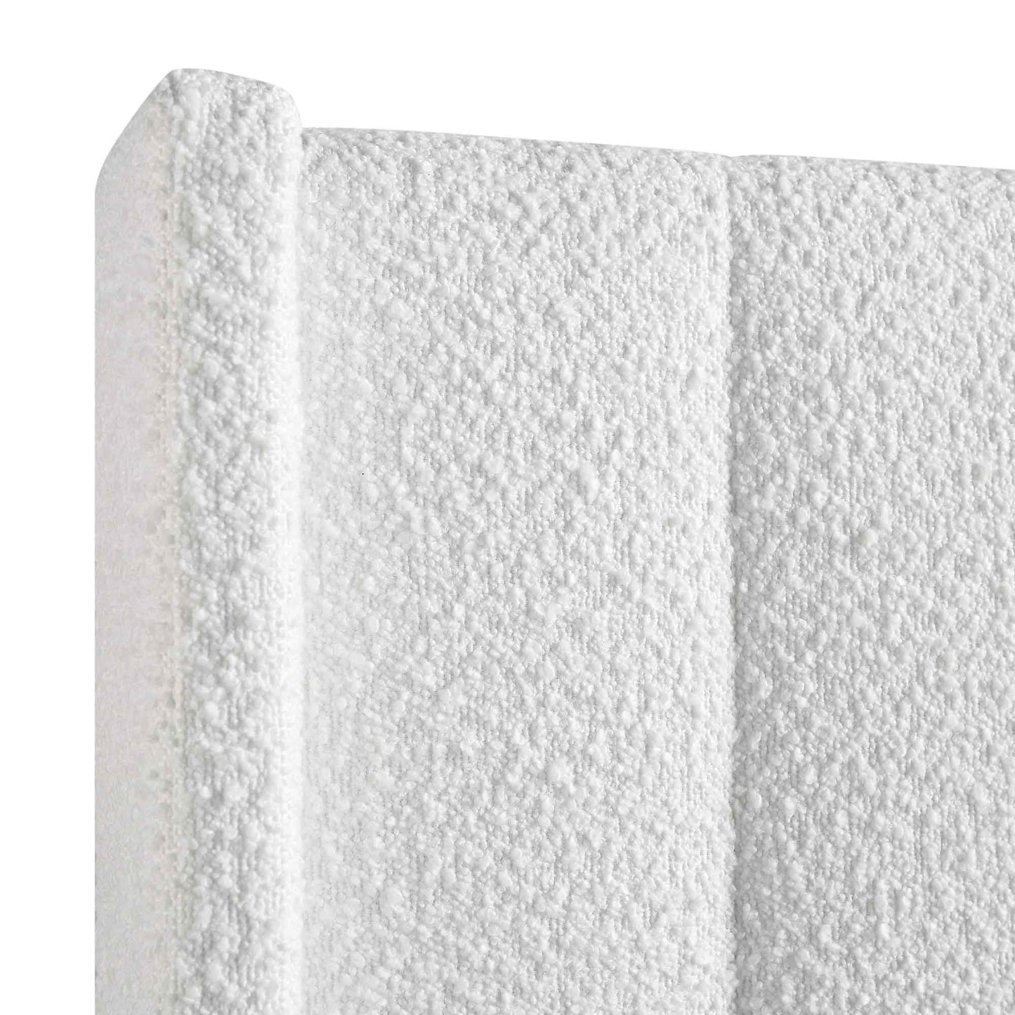 Wilton White Boucle Ottoman Bed with Storage