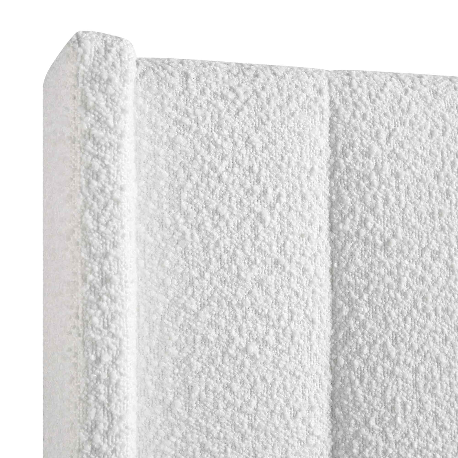 Wilton White Boucle Ottoman Bed with Storage