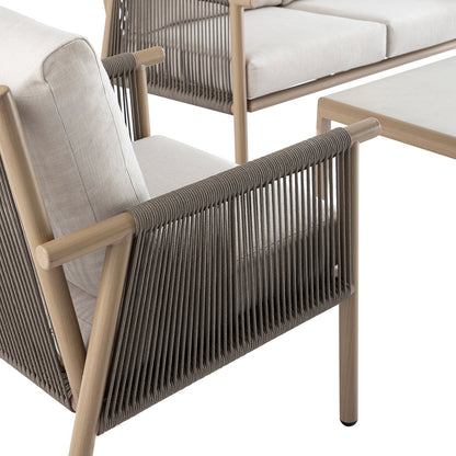 Soller Indoor and Outdoor Rope Weave 5-Seater Sofa Set