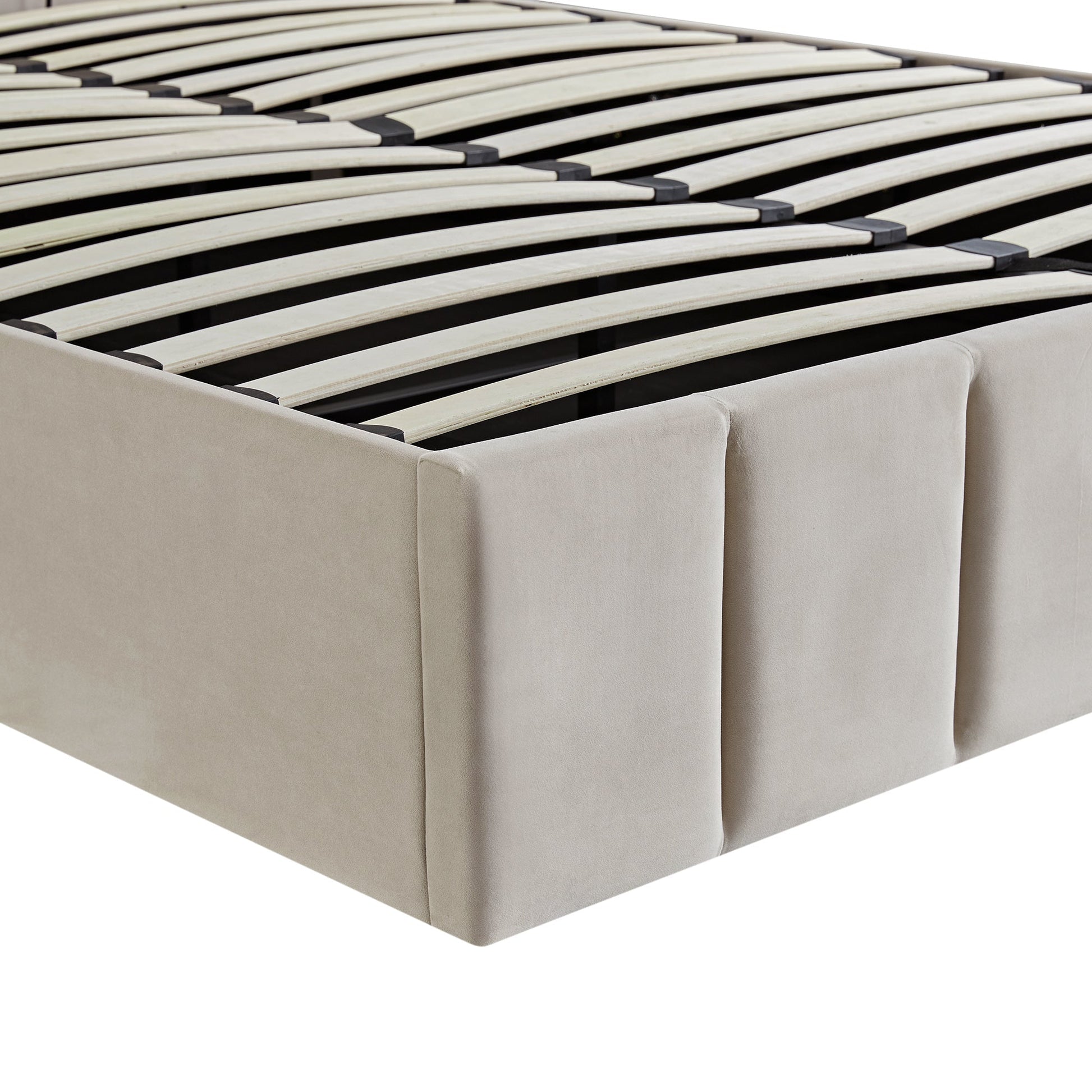 Hana Ottoman Bed with Storage, Warm Stone Velvet