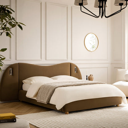 Egerie Extended Headboard Ottoman Bed with Storage, Hazel Velvet