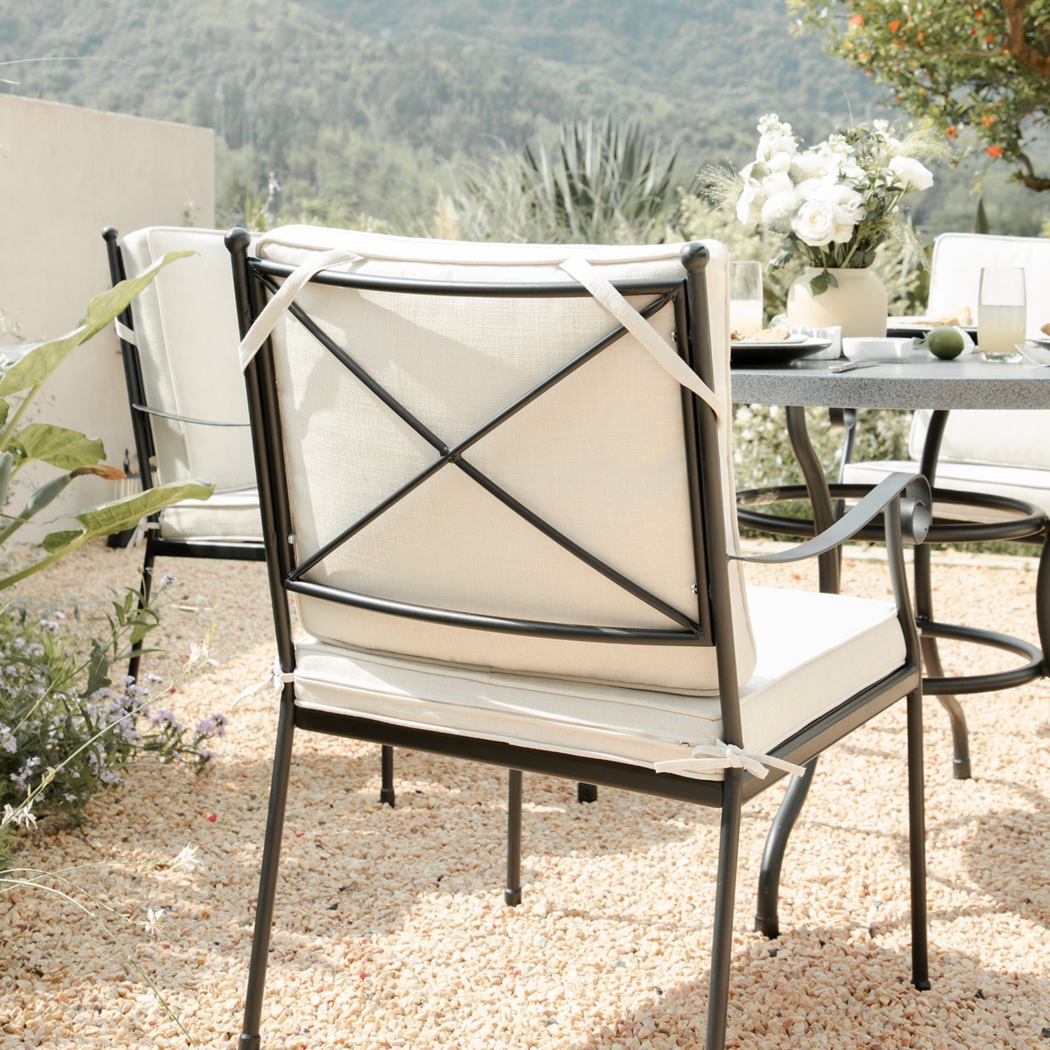 Haymes Indoor and Outdoor Metal 4-Seater Round Dining Set, Beige