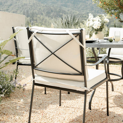 Haymes Indoor and Outdoor Metal 4-Seater Round Dining Set, Beige