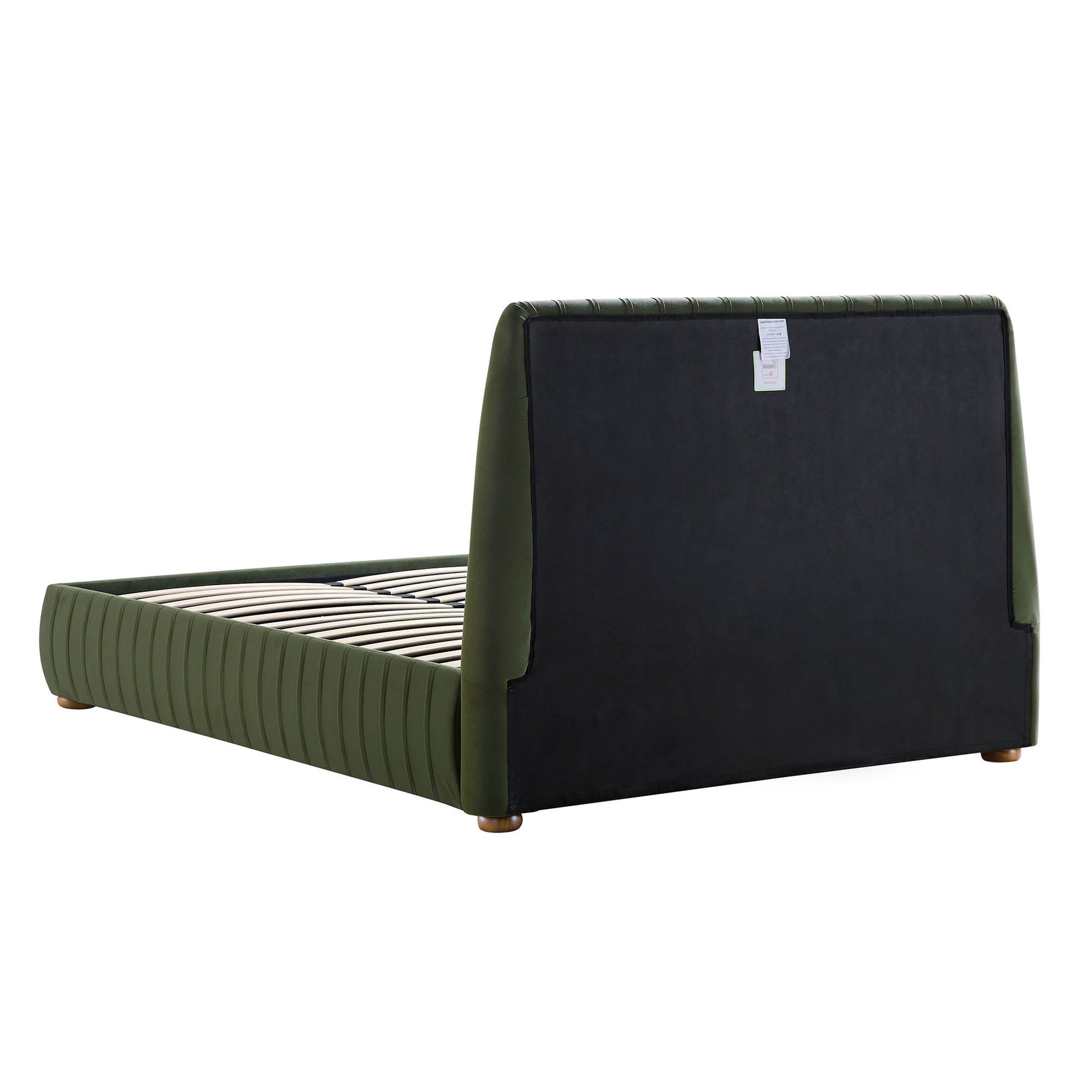 Helia Pleated Ottoman Bed with Storage, Moss Green Velvet