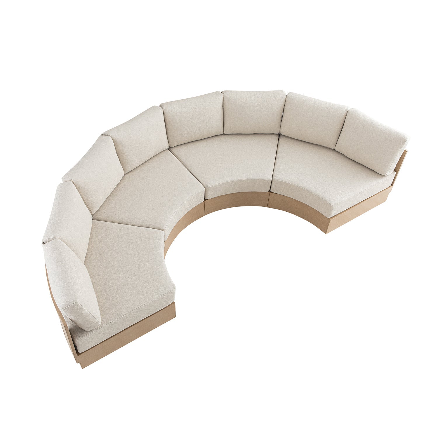 Jardin Aluminium Outdoor Modular Grande 4-Piece Curved Sofa Set, Natural