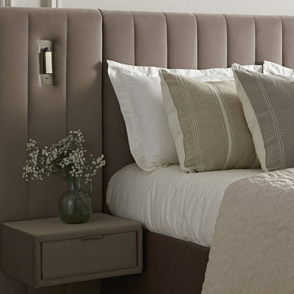 Tremezzo Oversized Ottoman Bed with Storage, Taupe Velvet