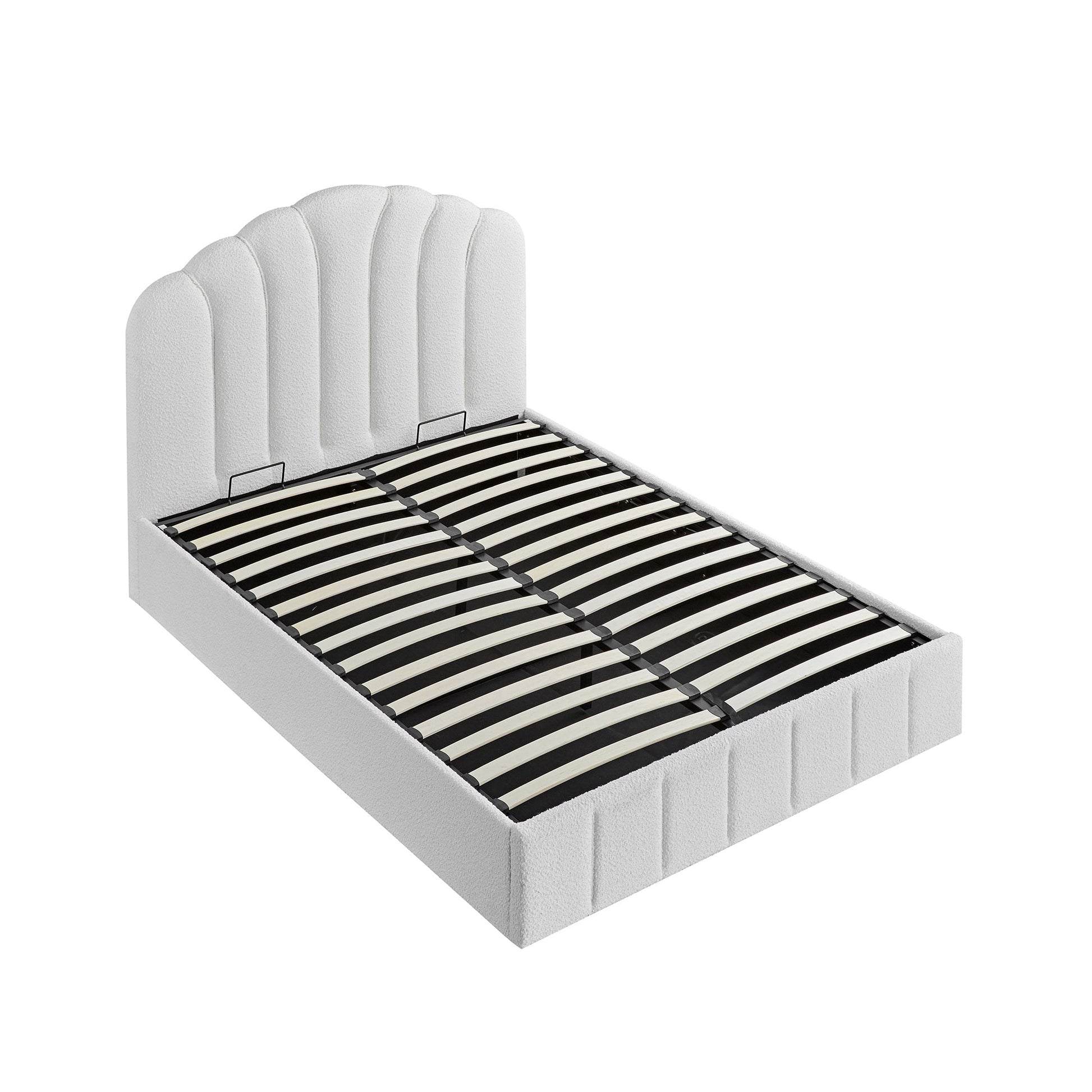 Hana Ottoman Bed with Storage, Ecru Boucle