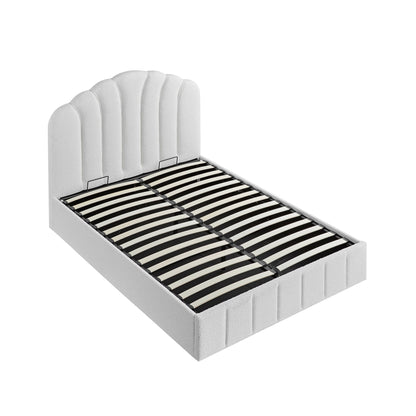 Hana Ottoman Bed with Storage, Ecru Boucle
