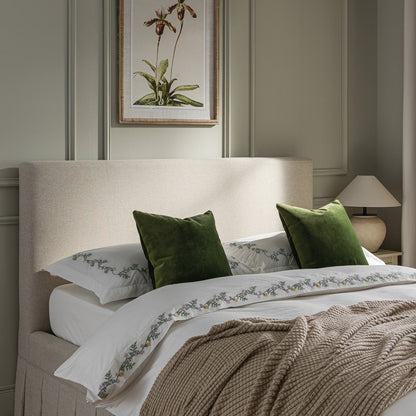 Egerton Box-Pleat Ottoman Bed with Storage, Oatmeal Brushed Fabric