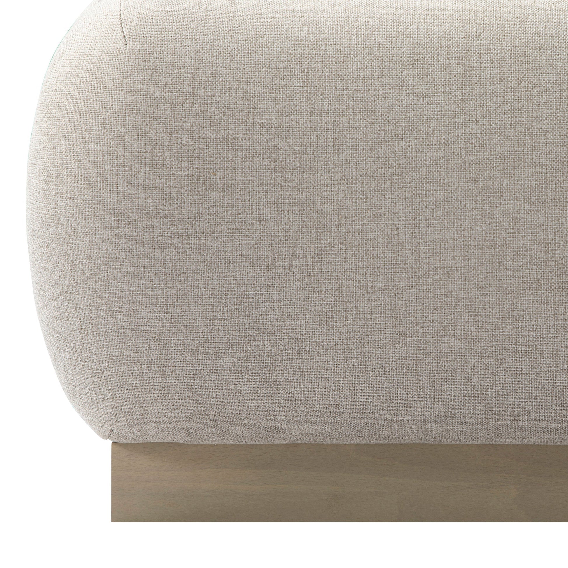 Luella Upholstered Wooden Plinth Base Bed with Storage, Sand Fabric
