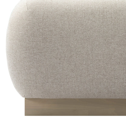 Luella Upholstered Wooden Plinth Base Bed with Storage, Sand Fabric