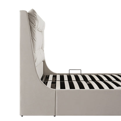 Hadley Champagne Velvet TV Bed with Ottoman Storage
