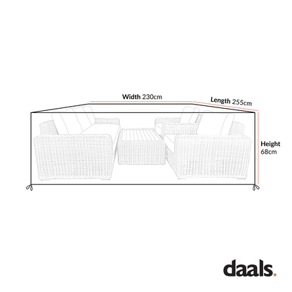 Garden Furniture Cover for Bellagio Round Wicker Outdoor Sofa Set with Coffee Table/Firepit Table, Light Tan