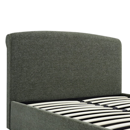 Porchester Ottoman Bed with Storage, Sleigh, Forest Green Chenille