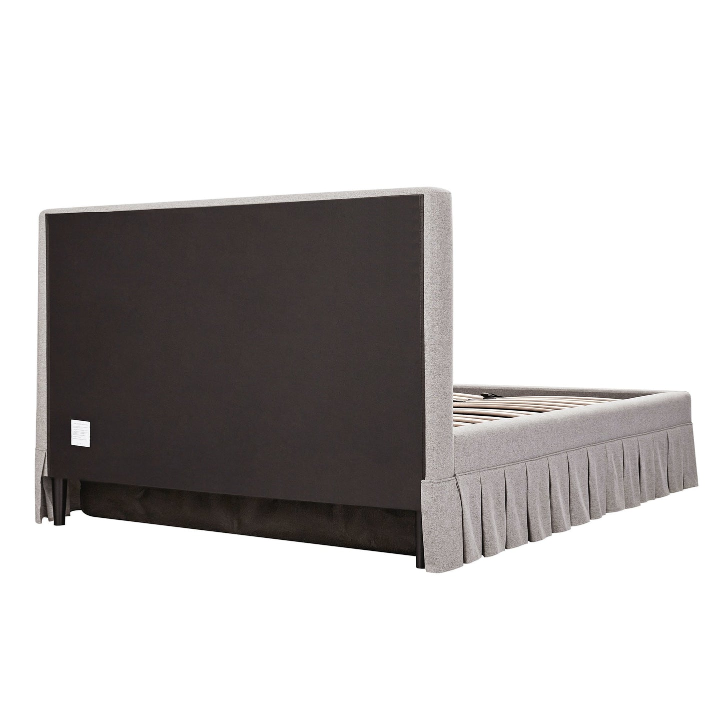 Egerton Box-Pleat Ottoman Bed with Storage, Stone Brushed Fabric