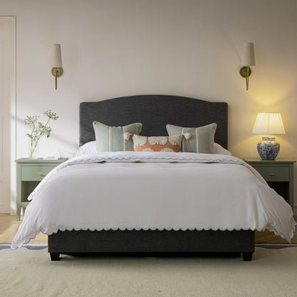 Chilworth Upholstered Ottoman Bed with Storage, Dark Grey Weave Fabric