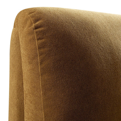 Thera Pillow Headboard Upholstered Bed, Burnt Ochre Chenille