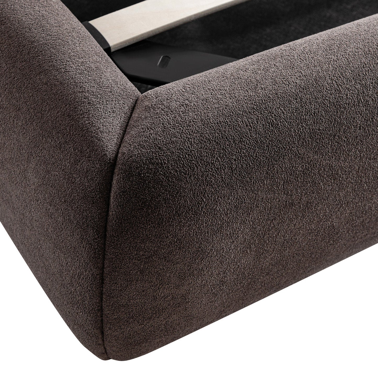 Thera Pillow Headboard Upholstered Bed, Cocoa Chenille