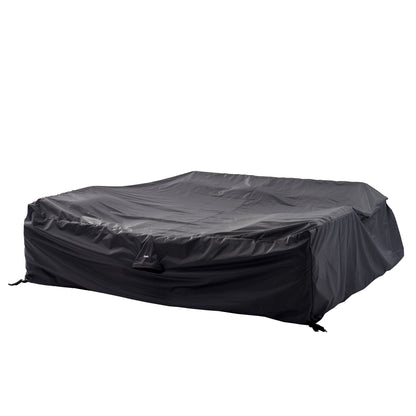 Garden Furniture Cover for Bellagio Round Wicker Outdoor Sofa Set with Coffee Table/Firepit Table, Black