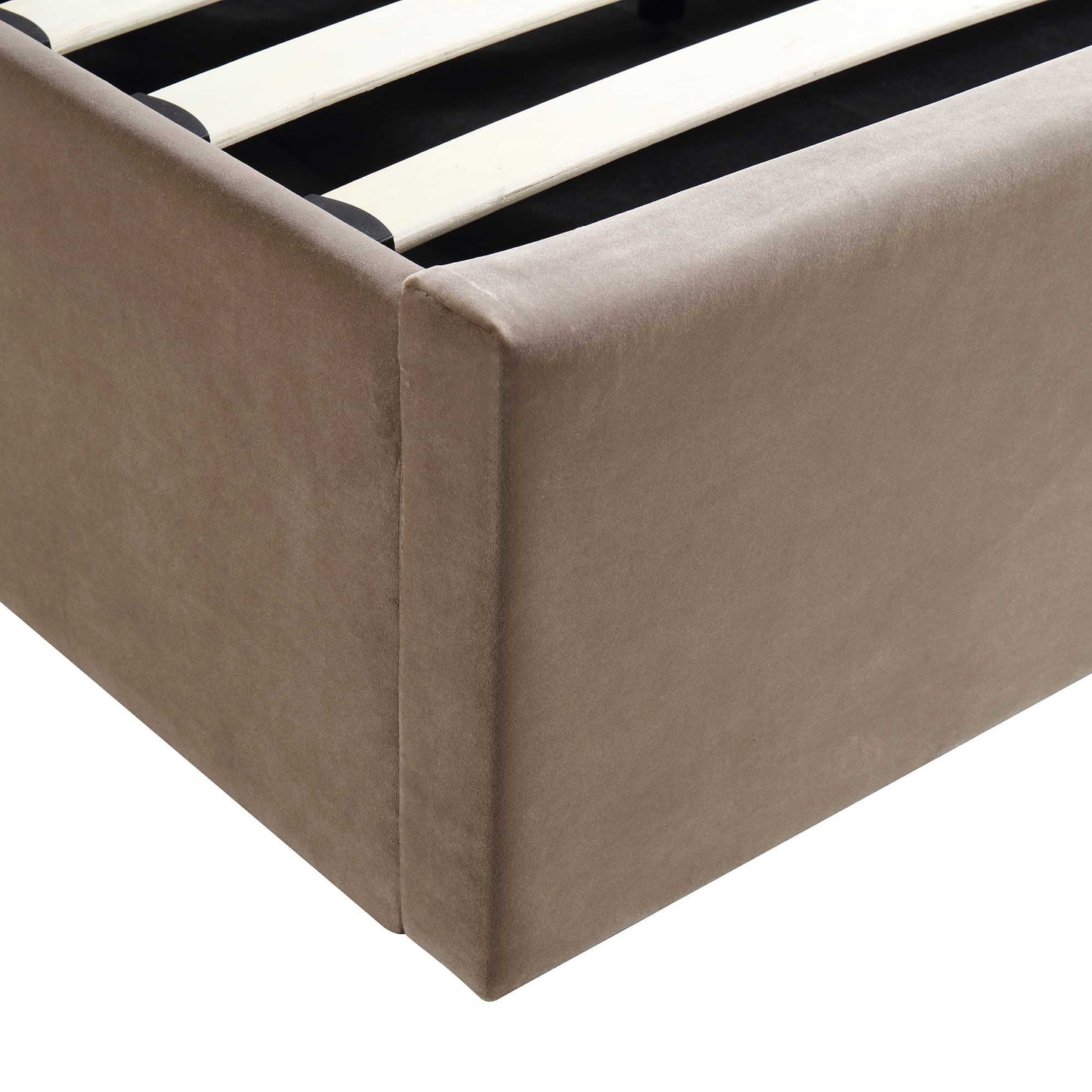 Archer Mink Velvet Ottoman Bed with Storage