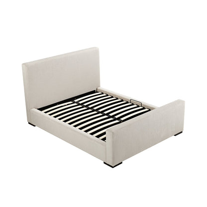 Antoine Side-Opening Ottoman Bed with Storage, Soft Beige Chenille