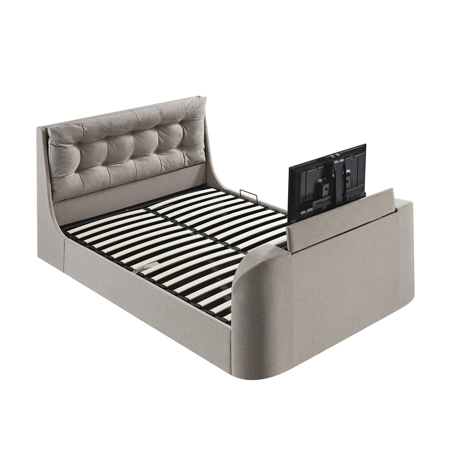 Hadley Stone Fabric TV Bed with Ottoman Storage