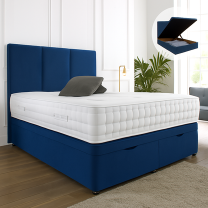 Cambridge Ottoman End Lift Storage Divan Bed - With Headboard
